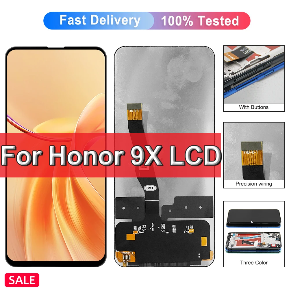 9X LCD For Huawei honor 9X STK-LX1 STK Lcd Display Touch Screen Digitizer Assembly Replacement with Frame For honor 9X DIsplay