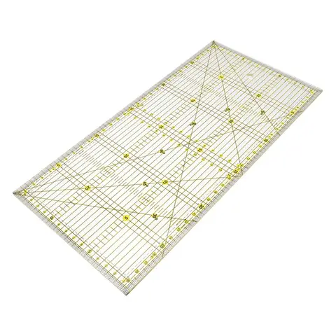Quilters Ruler with Double Colored Grid Lines Patchwork Ruler Quilters Ruler for Cutting Fabric Paper Sewing Crafts Template