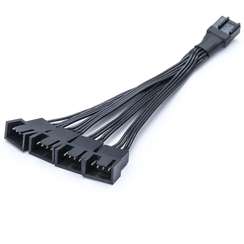 4-pinowy kabel adaptera płyty głównej Dzielony do czterech przedłużaczy PWM 4-pinowy kabel adaptera Linia przedłużająca Multi-wentylator Termostat