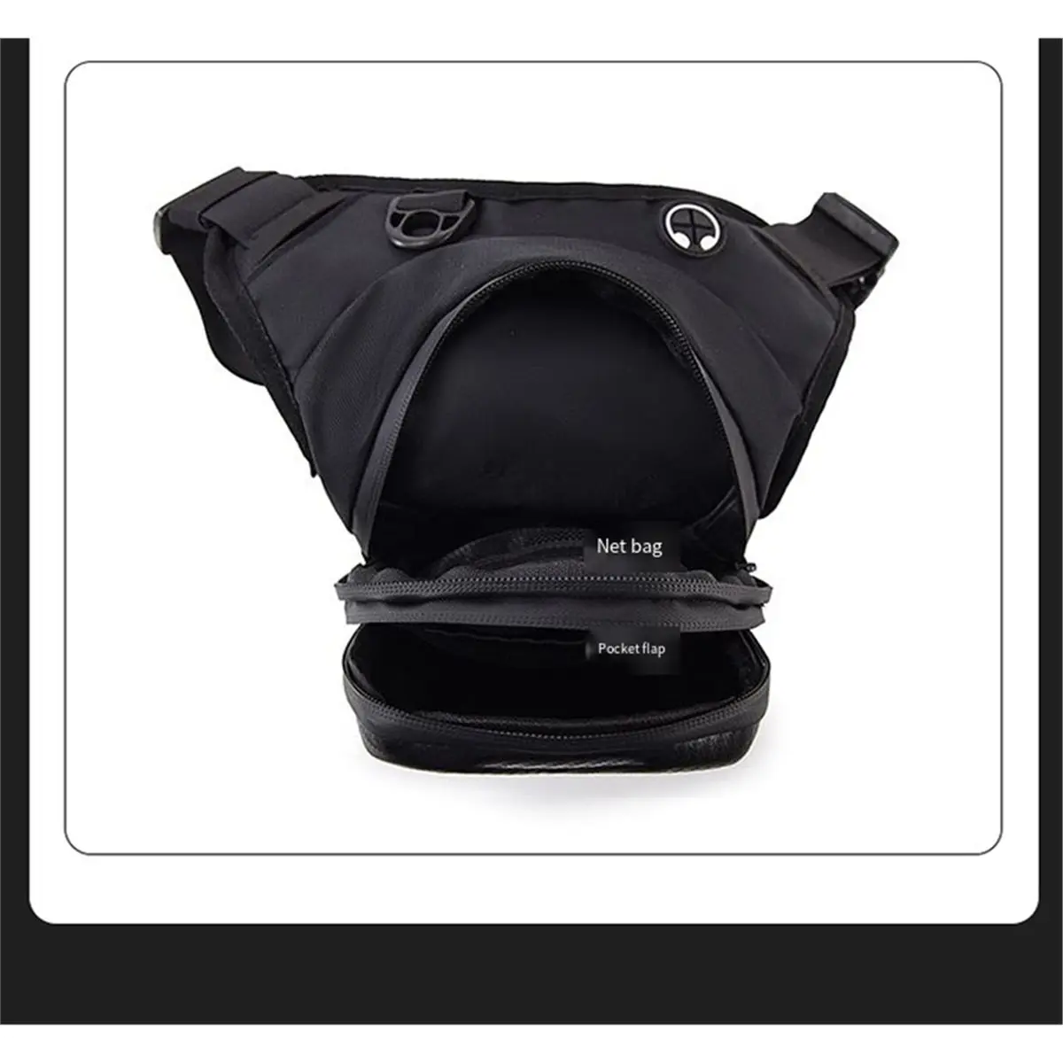 

Суперводонепроницаемая мотоциклетная сумка на ногу с разъемом для наушников, регулируемым плечевым ремнем и двойным отделением на молнии