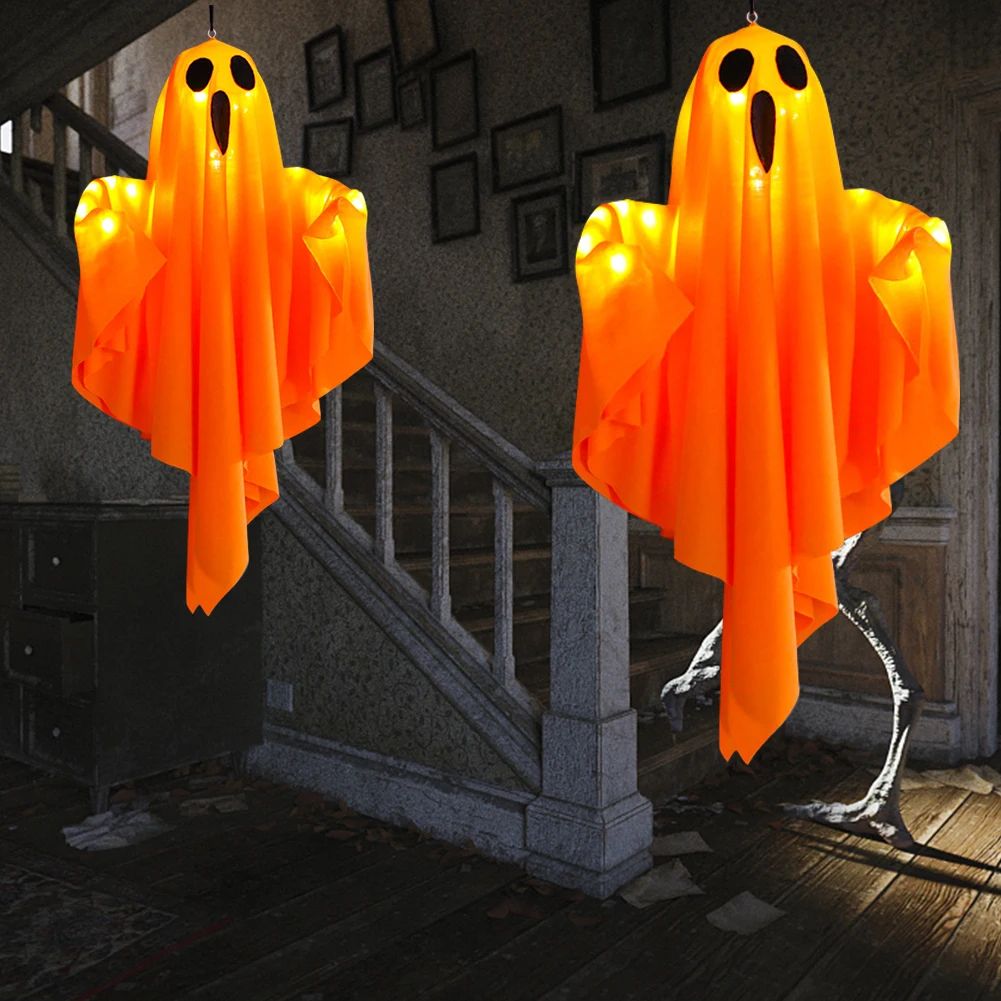 

Halloween Horror Ornament Pendant LED Glow Ghost Light Hanging Lamp for Front Yard Garden Party Decor Haunted House Bar Supplies