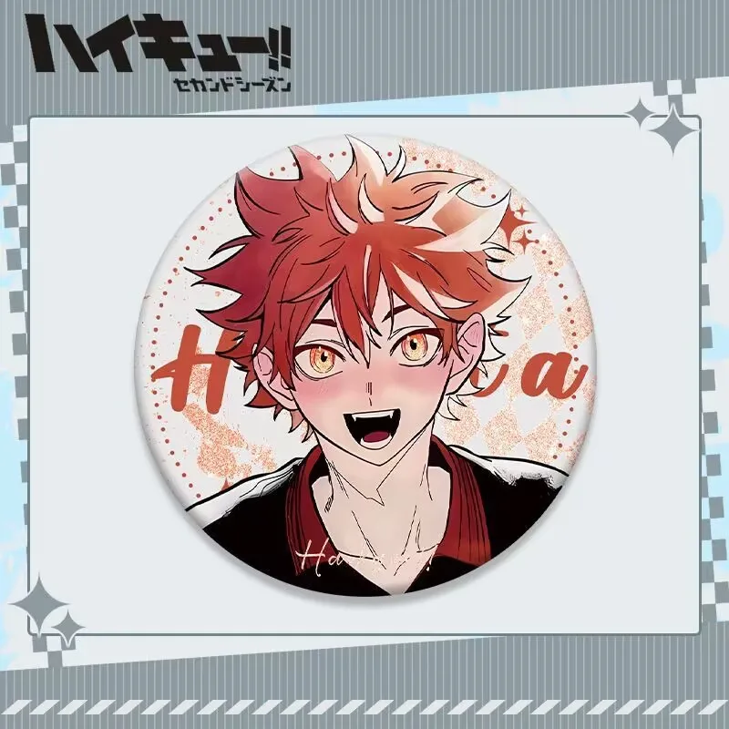 새로운 "하이큐!!" 애니메이션 관련 58cm 브로치 및 배지: "Sakayama Gru, Kikawa Tetsu, Hara Kuro, Hyuga Shoyo