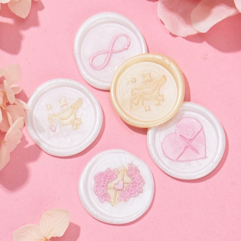 Set Stempel Segel Vintage Dengan Gagang Kayu, Kepala Stempel yang Dapat Diganti, Tongkat Segel