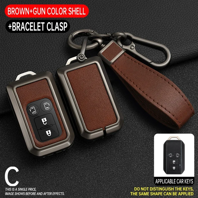 

Zinc Alloy Leather Key Case Cover For Suzuki Swift 2017 2018 Keyless Fob Shell Skin Keyring Key Chain Holder Protector