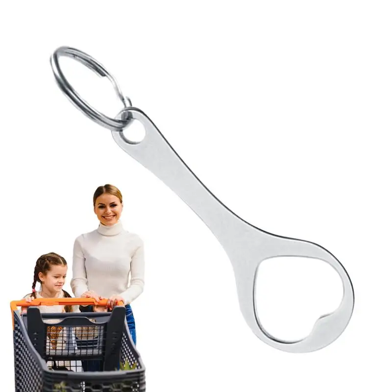Metal Shopping Cart Tokens Trolley Tokens Key Ring Decorative Keychain Multipurpose Portable Key Ring For Shopping Trolley