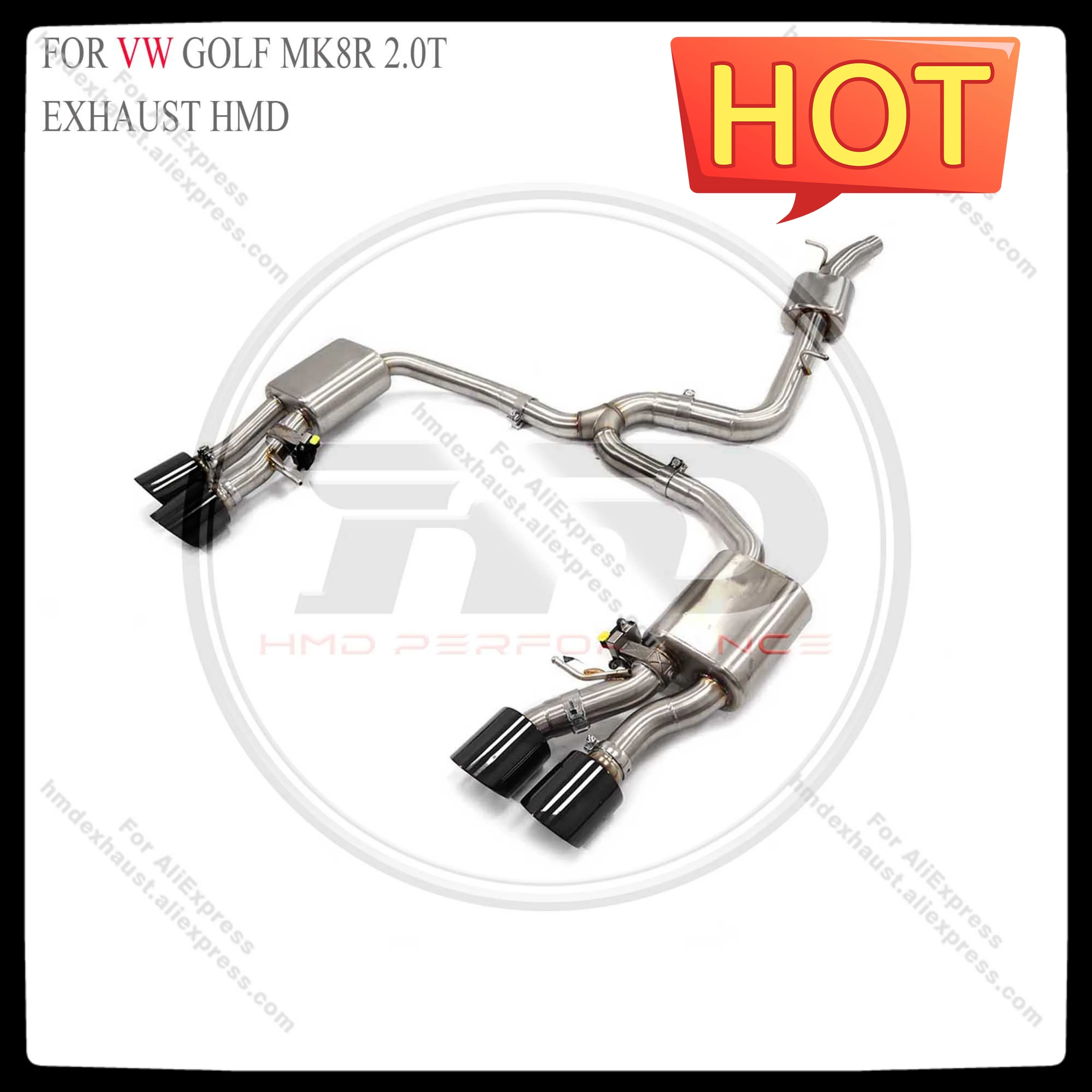 

HMD Stainless steel Exhaust Systems Performance Catback For VW Golf MK8R 2.0T Valves Muffler