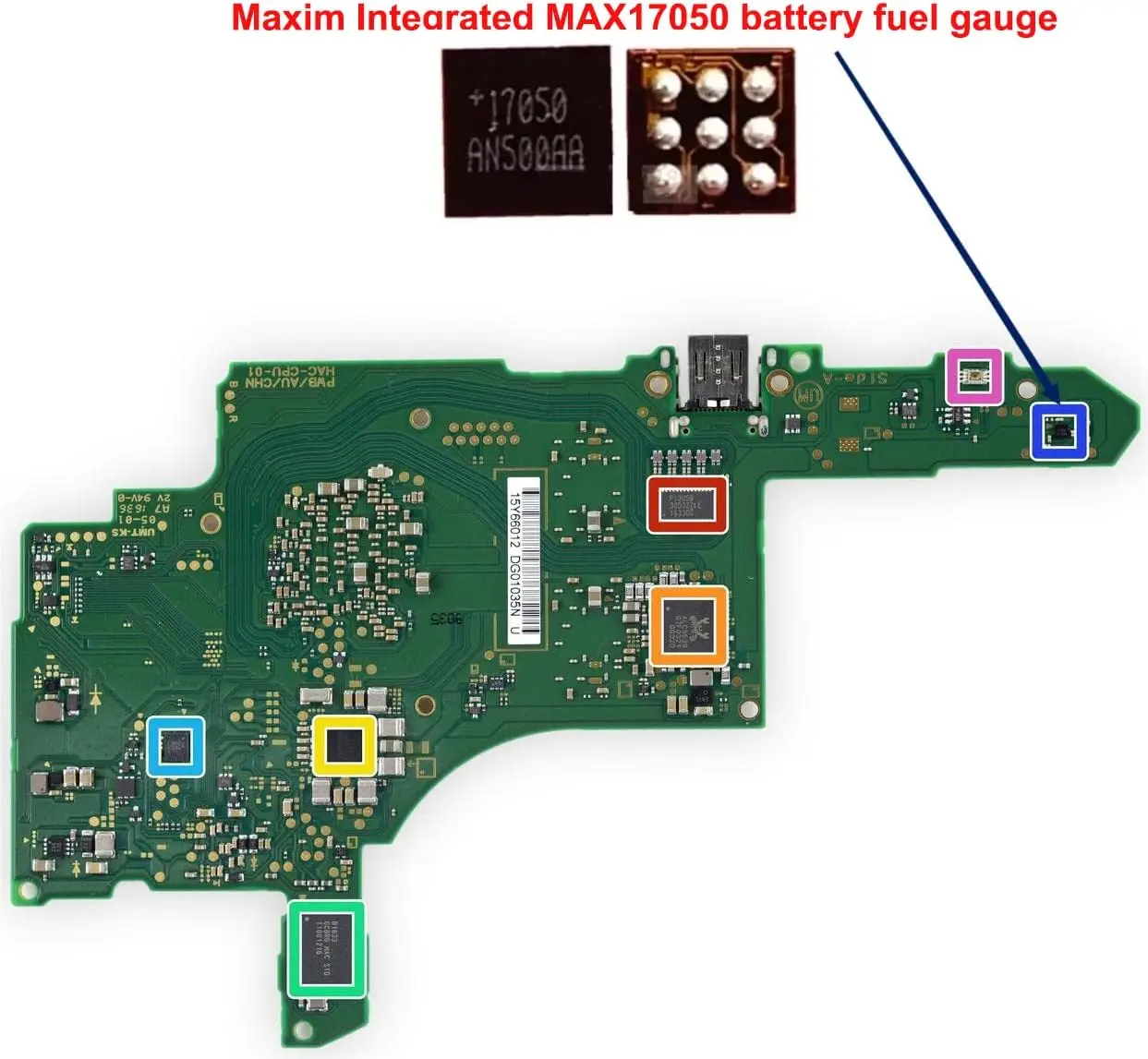 

5pcs MAX17050 Battery Fuel Gauge IC Chip Maxim MAX 17050X BGA Replacement for Nintendo Switch HAC-001 Console Motherboard