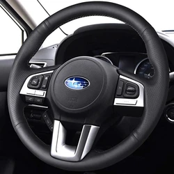 DIY Artificial Leather Black Car Steering Wheel Cover For Subaru Legacy 2016 Outback 2015 2016 XV 2016 Forester 2016 Interior