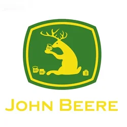 Car Stickers Creativity Funny JOHN BEERE, Deer Drinking Beer Personality Car Motorcycle Decal Cover Scratches Vinyl,15cm*15cm
