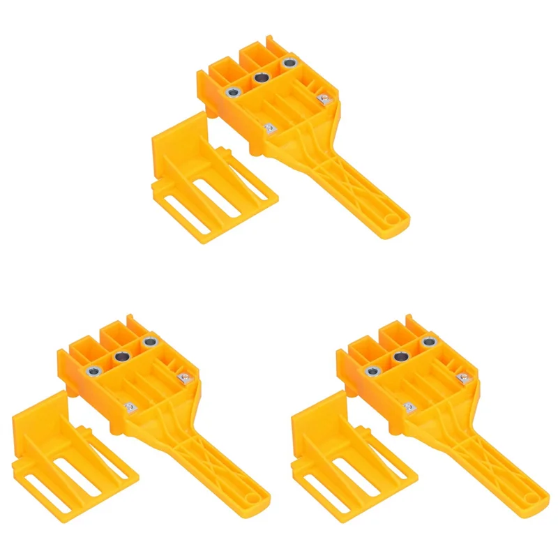 

AT14 3 Sets Of Positioning Fixtures For Woodworking Hole Drilling Tools, Punching Locators Are Connected With Wooden Boards