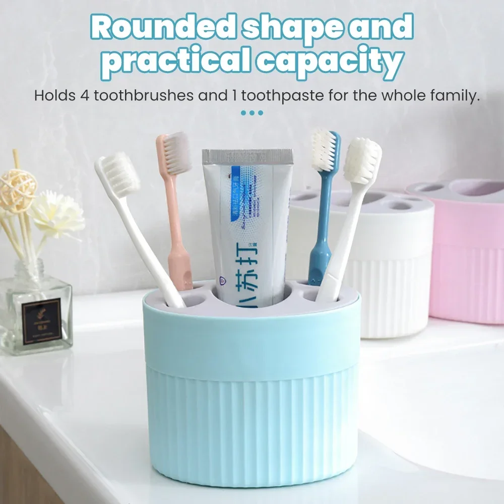 4pcs Multi Functional Toothbrush Cup Can Hold Toothpaste Toothbrush Bathroombathroom Shelf Can Be Used As A Cosmetic Storage Box