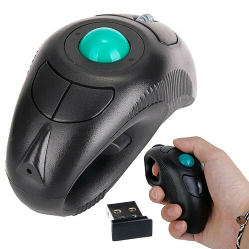 2.4G Wireless Air Mouse Ergonomic Trackball Handheld Finger USB Mouse USB Optical Trackball Mice