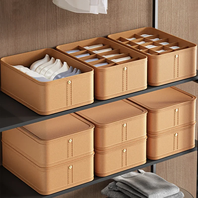 

underwear storage box, household wardrobe divided into compartments, socks and underwear finishing