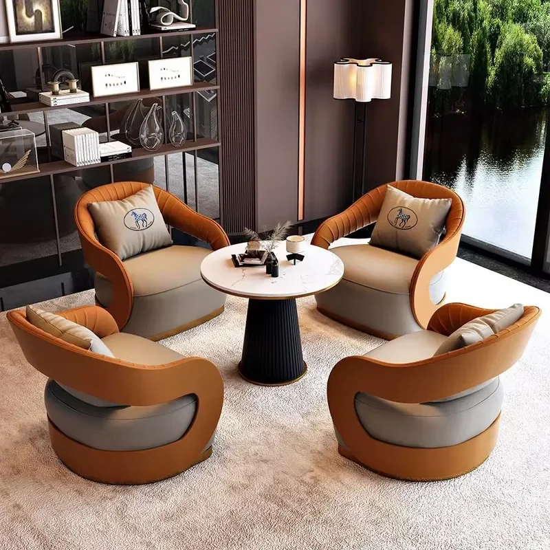 Modern Luxury Leather Sofa Set Coffee Table Eco Friendly Office Hotel Apartment Living Room Furniture