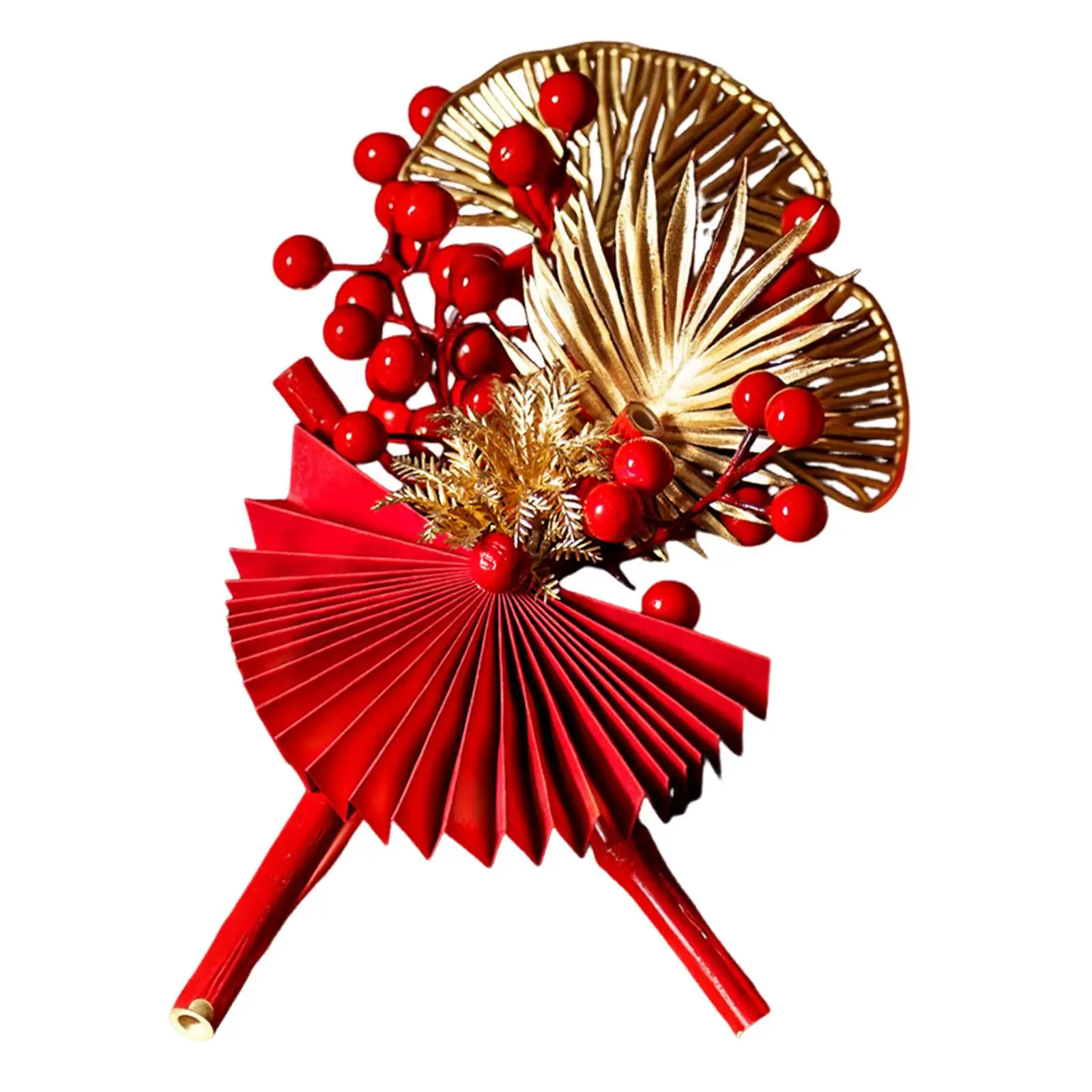 Chinese New Year Tabletop Decor Bamboo Berries Centerpiece Spring Festival Lucky Figurine for Home Office Shelf Use view 2