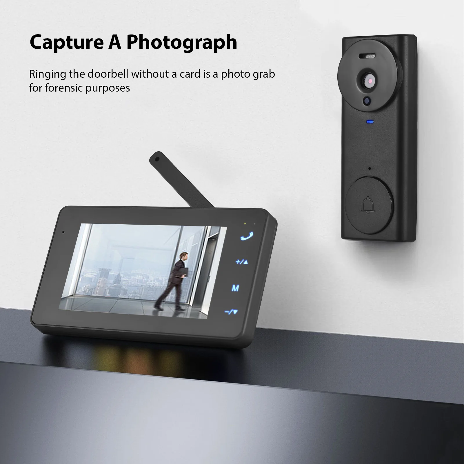 2.4G Wireless Video Doorbell Camera with Monitor Display 4.3 IPS Screen Video Door Phone Camera Kits 170 Degree Night Viewing