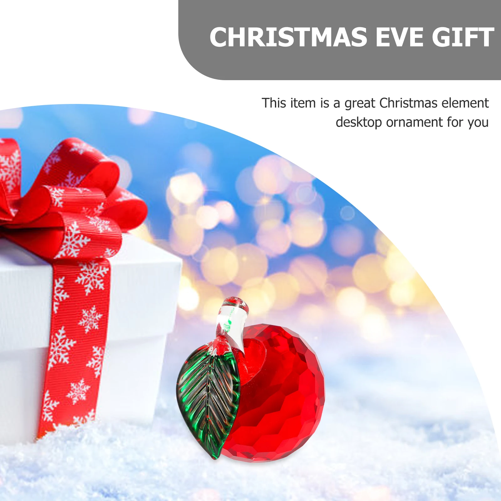 

1Pcs Crystal Apple Elegant Design - Premium Crystal Craft for Christmas Gift, Office Desk Decor, 3D Sculpture Paperweight, Safe