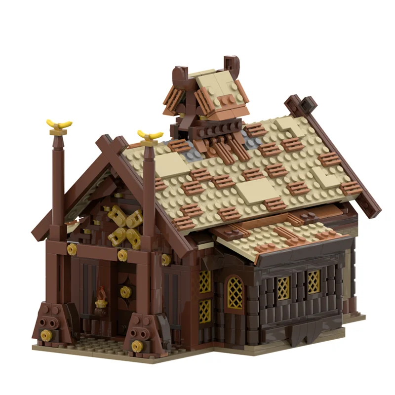 MOC Meduseld-Ensembles de blocs de construction pour enfants, matiques, maison de film, appartement, cour, briques de point de construction, bricolage, jouets créatifs, cadeau