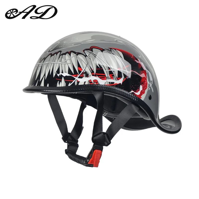 Abs Material Ultra Light Cruise Motorcycle Helmet Summer Riding Half Helmet Retro Helmet Motorcycle Upturned Tail Helmet