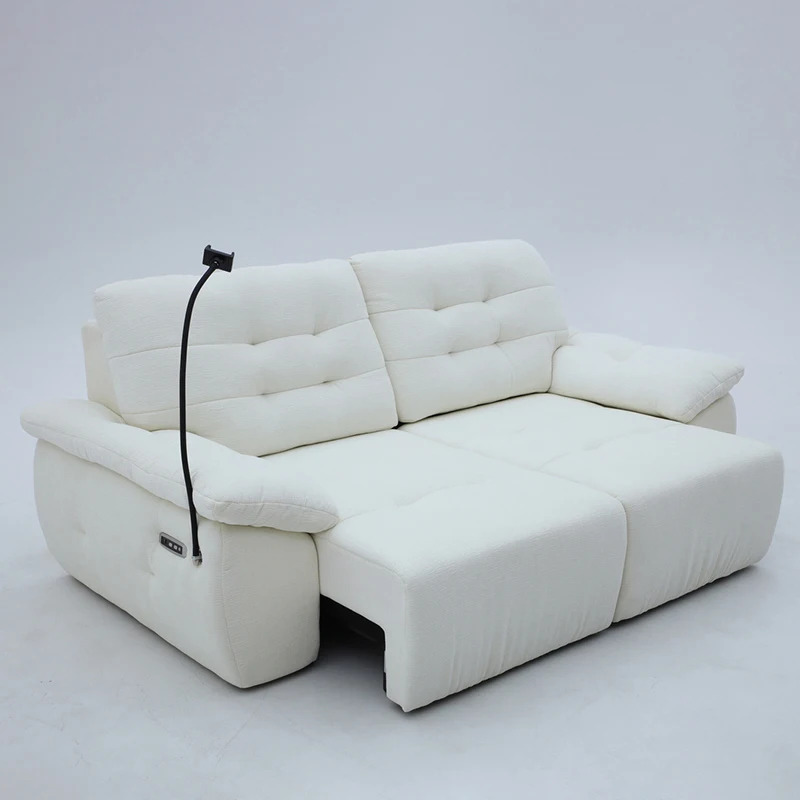Comfortable Cloud Couches Modern Cream Style Electric Sofa Bed for Home Use Living Room 2-seater Expandable Fabric Sofa Bed