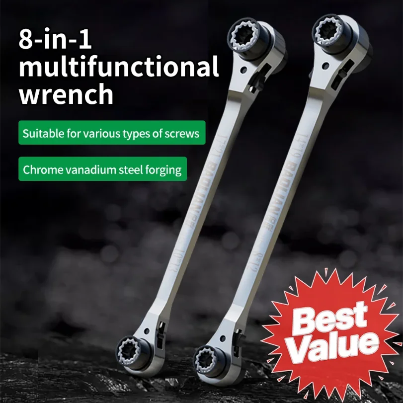 

Professional 24-Tooth Quick Release Ratchet Wrench Set with 8-in-1 Drive Sockets And Extensions for Automotive Repair Tools