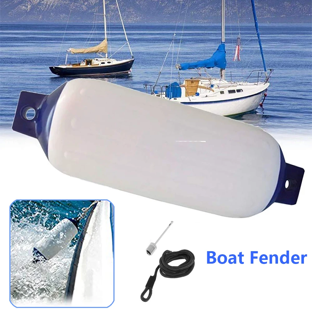 Boat Inflatable Bumper Marine Boat Fender PVC Boat Buoy Yacht Fenders Bumpers UV Protection Ribbed Bumper Boat Accessories