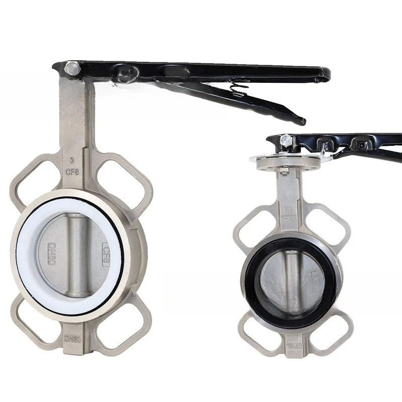 

304 pair of clip handle butterfly valve D71X/F-10/16P manual soft seal butterfly valve Teflon-ethylene propylene rubber seal30