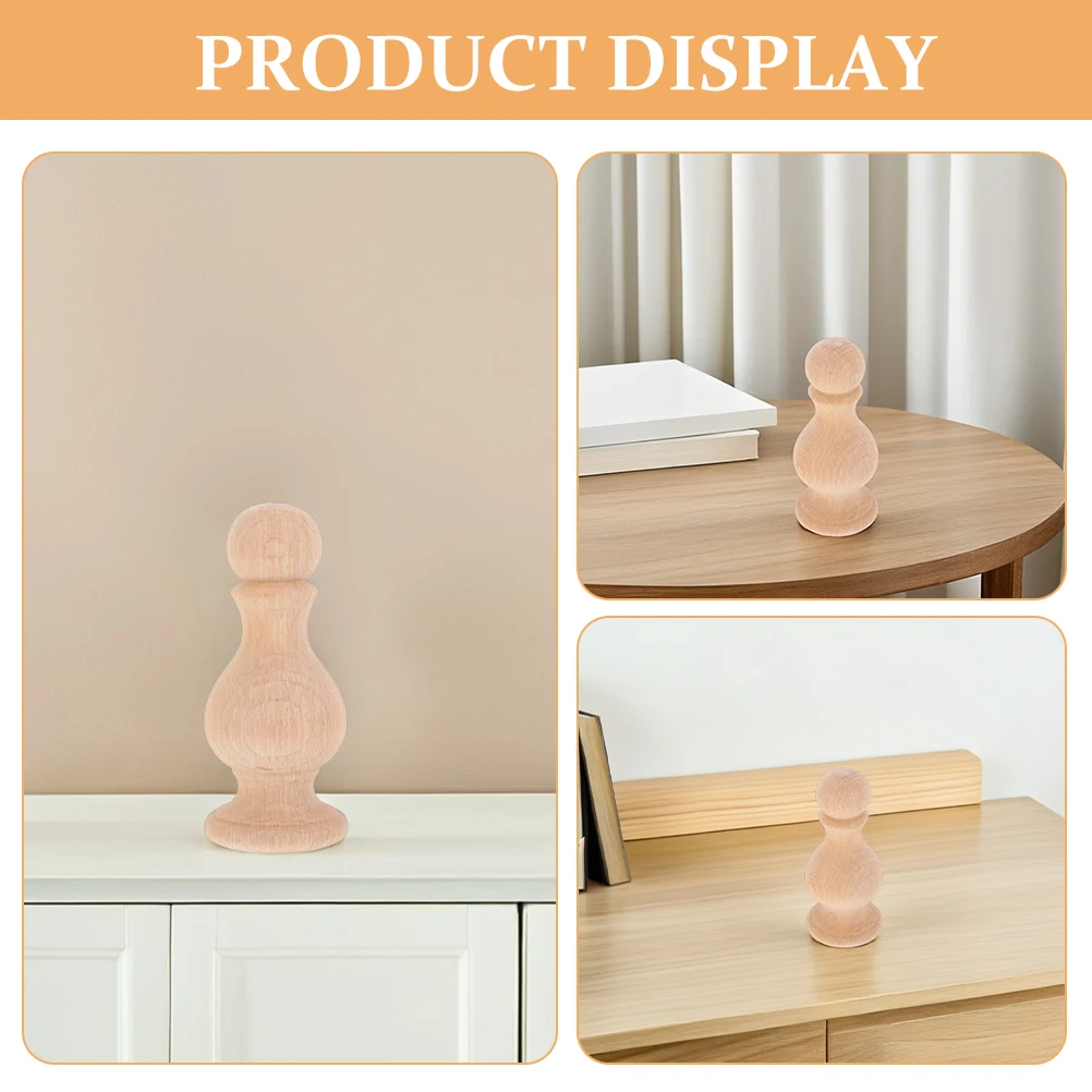 ปลายเสาไม้แบบโรมัน ดีไซน์ทรงกลม ทำจากไม้เนื้อแข็ง สำหรับตกแต่งเฟอร์นิเจอร์ เสาเตียง และปลายราวม่าน