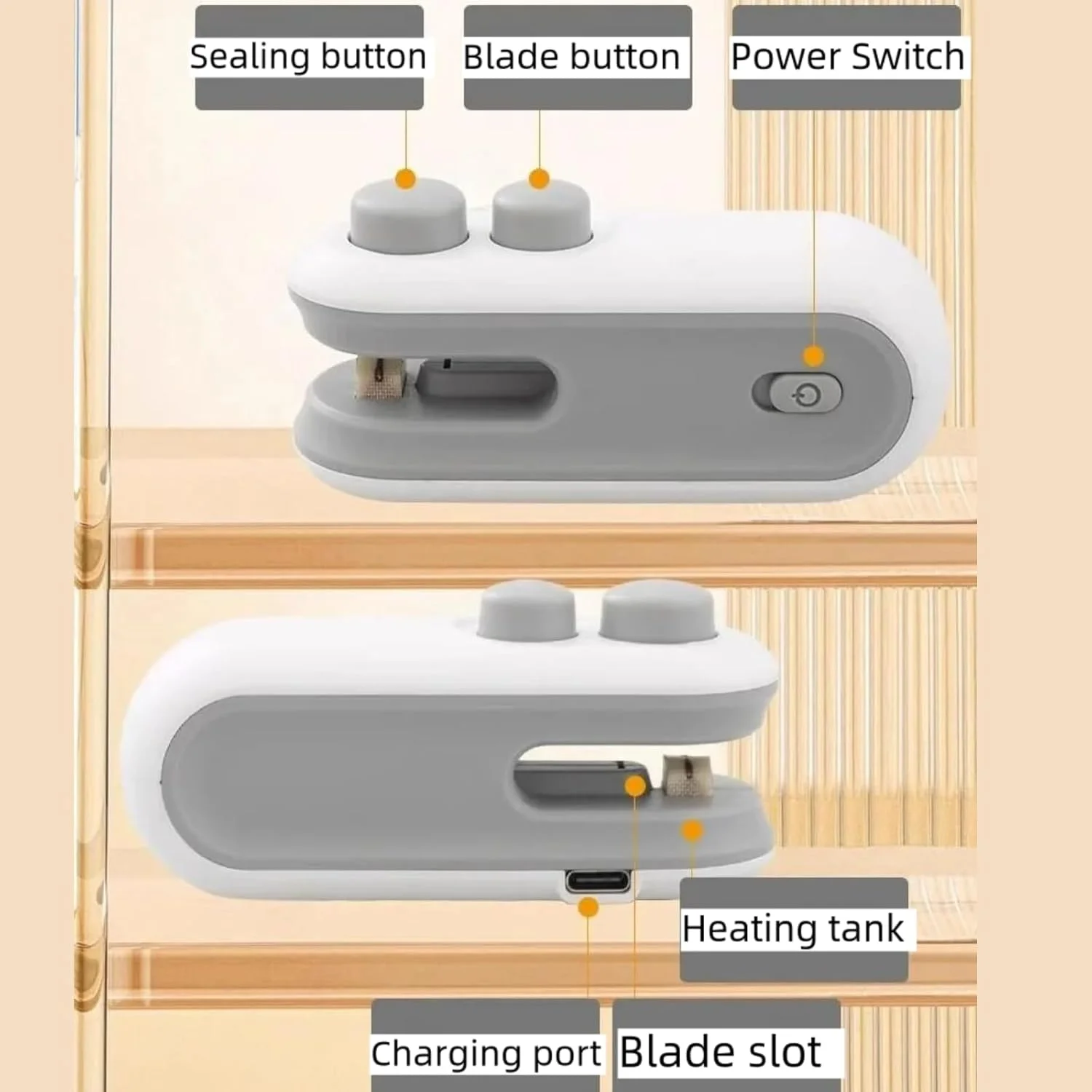 Мини-запайщик пакетов, портативный, перезаряжаемый ручной термовакуумный упаковщик, упаковщик 2 в 1 и портативный запайщик для пластиковых пакетов