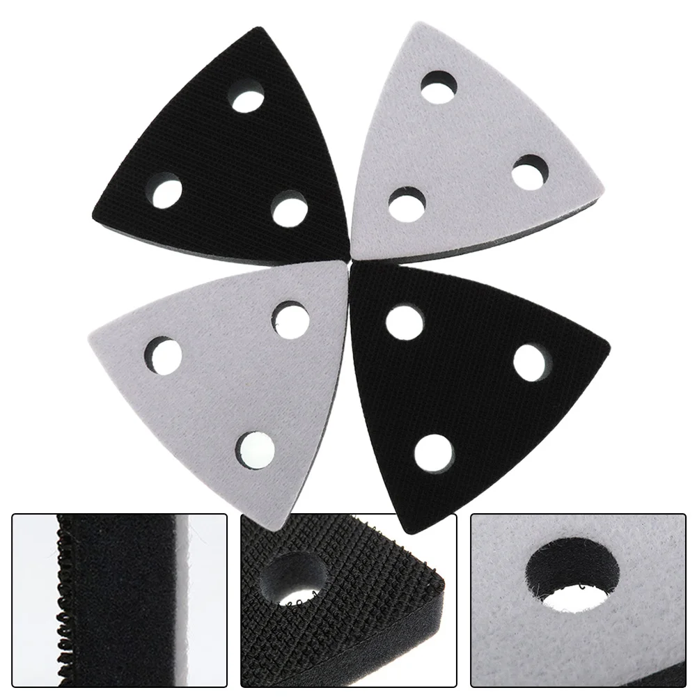 Backing Pad Sponge Backing Pad with 3 Holes for Triangle Sanding Discs Soft Interface & Improved Abrasive Cut 80x80x80mm