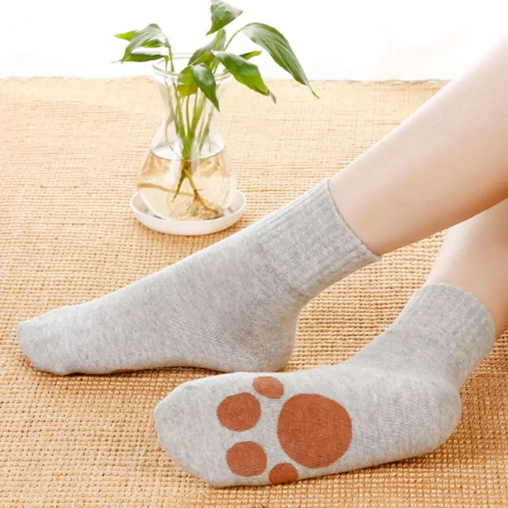 

5Pairs Simple Funny Bear Claw Cotton Socks Autumn Sweet Cartoon Mid-calf Socks Breathable Hosiery Tube Socks Women Sports