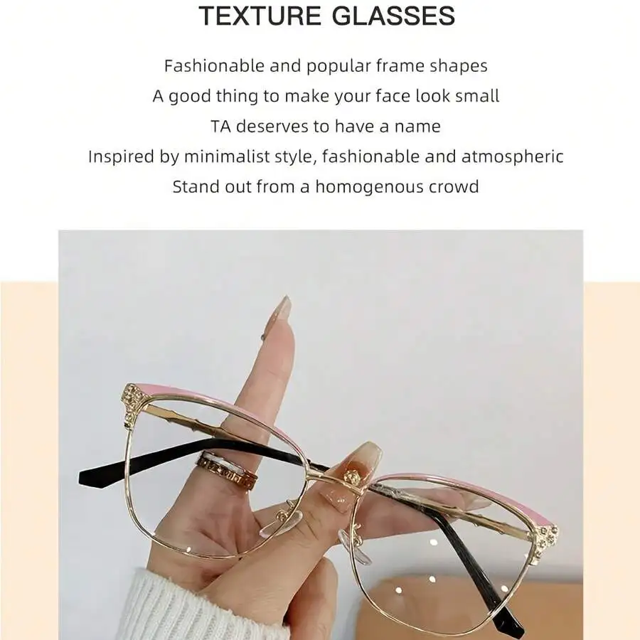 Fashionable Women's Rhinestone Cat-Eye Glasses, Dual-Purpose Multifunctional, Featuring Smart Photochromic Lenses view 3