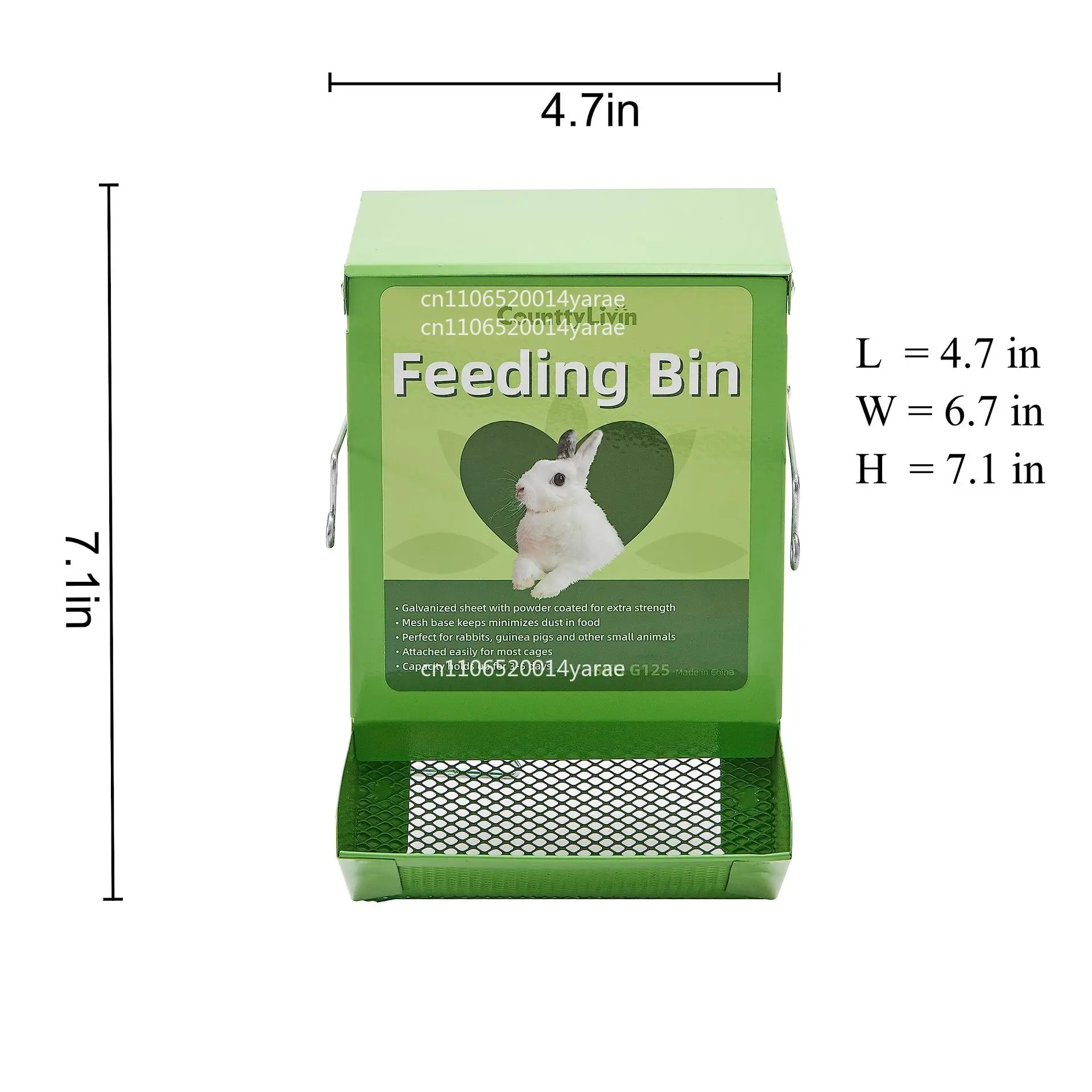 

Small Animal Feeder High Quality Feeding Trough Galvanized Metal Rabbit Feeder,