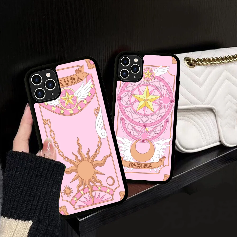 Card Captor Sakura Anime Phone Case Silicone PC+TPU For For iPhone  11 12 13 14 15 16 Plus Pro Max Cover