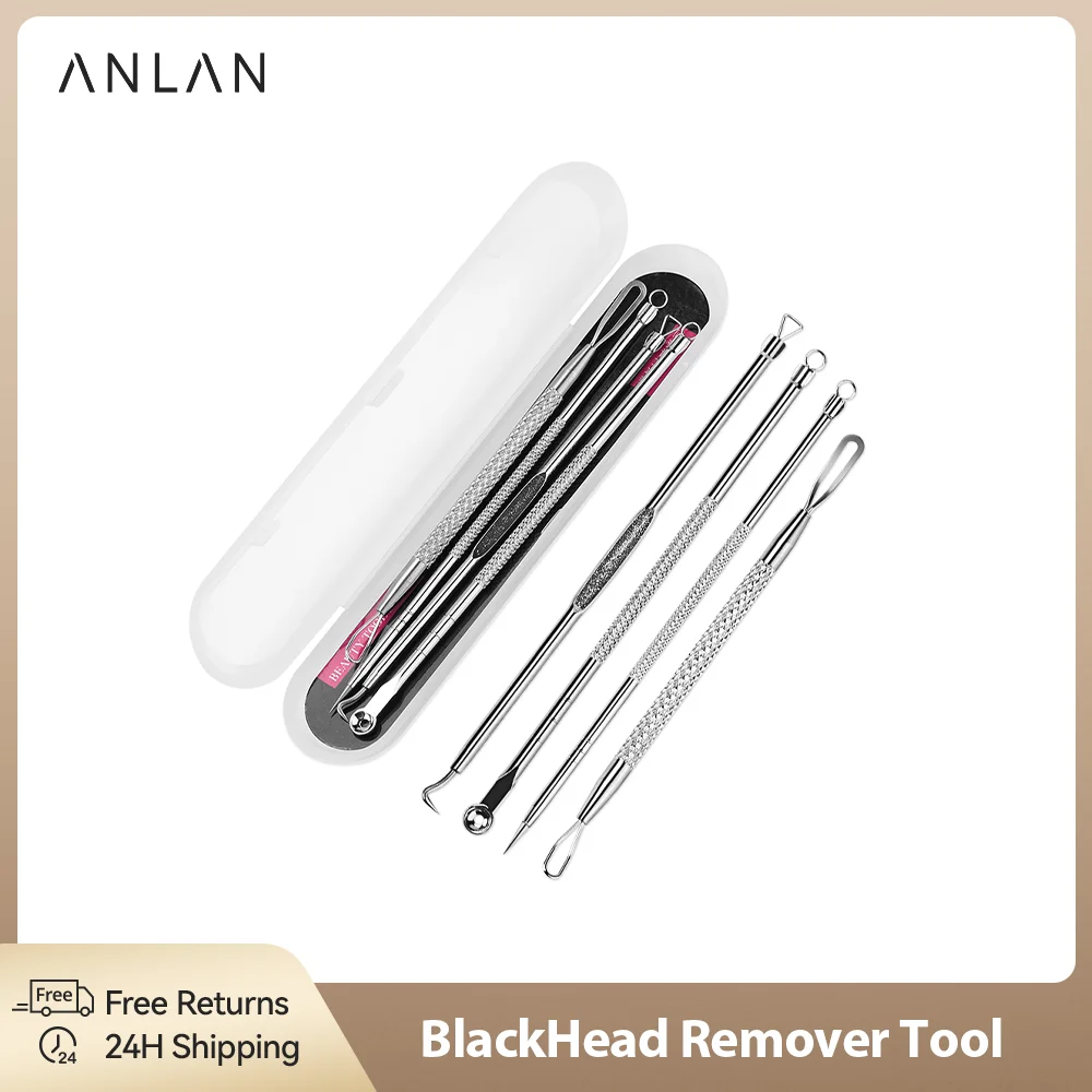 4Pcs BlackHead Remover Tool Acne Needle Blemish Pimple Spot Blackhead Extractor Remover Tool Pore Cleaner Face Cleansing Tools