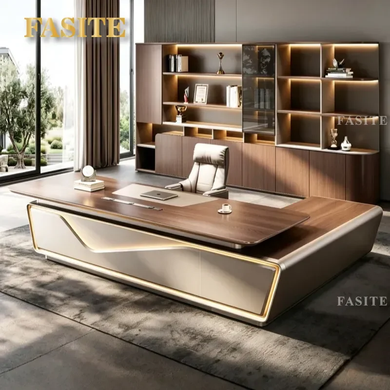 For Executive Office Desk Light Luxury   High End Simple Design Premium Furniture Combination for President Manager