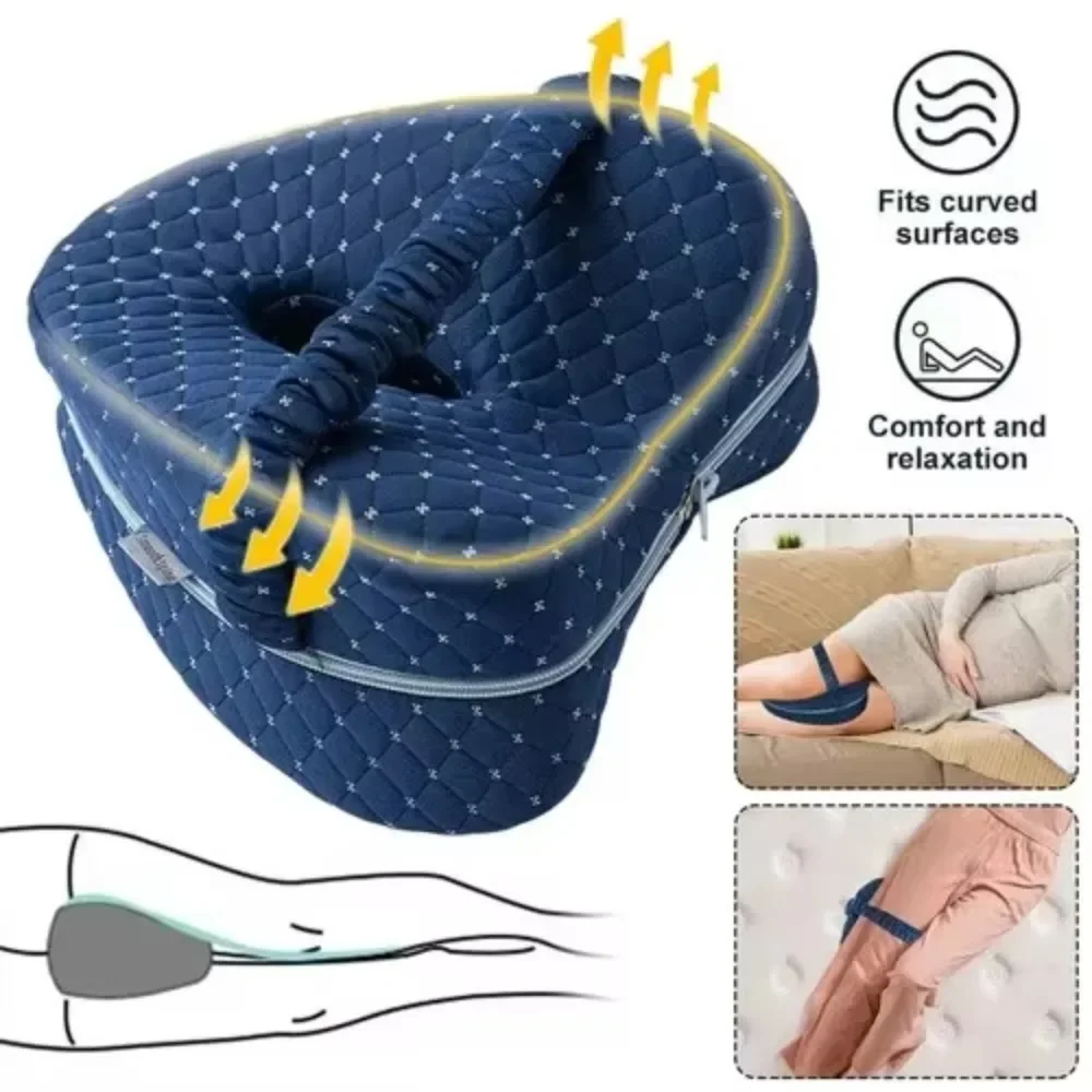 Coussin ergonomique en mousse à mémoire de forme en forme de cœur pour les jambes, coussin de soutien confortable pour toutes les saisons, idéal pour soulager les douleurs aux jambes et favoriser un repos nocturne dans la chambre à coucher.