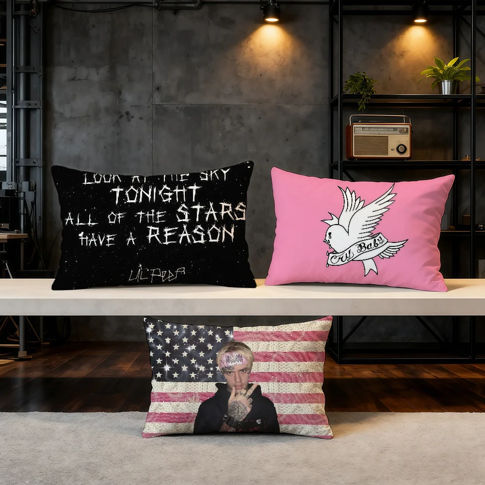 Rapper L-Lil Peep cushion cover Hit Product Home Sofa living Room Double-sided Soft Decorative Pillow Cover