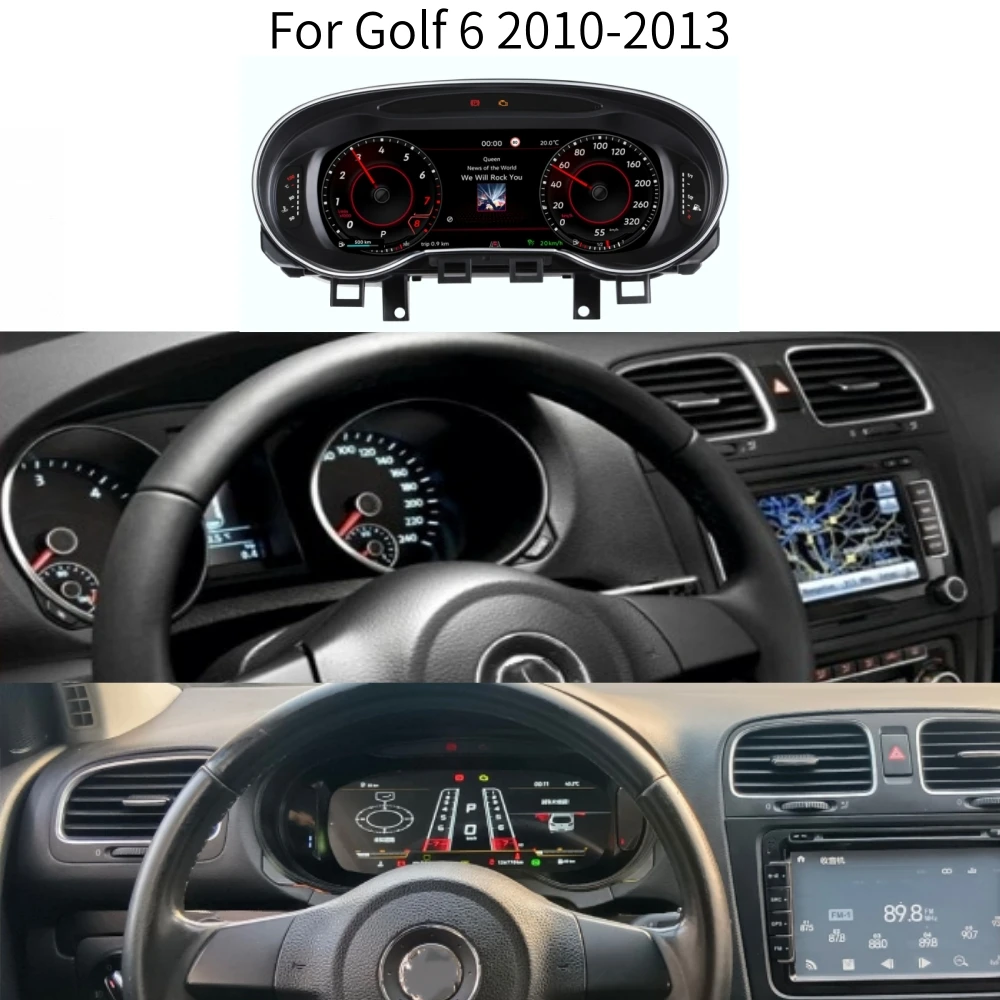 LCD Android Screen For VW Golf 6/Golf 7 2010-2020 Speedometer Car Digital Cluster Cockpit Dashboard Instrument Panel Carplay