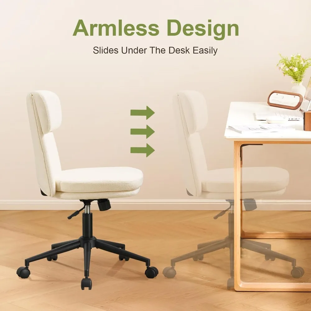 كرسي مكتب منجد دوار قابل للتعديل مع عجلات، كرسي مريح من الشنيل لمحطة عمل الكمبيوتر