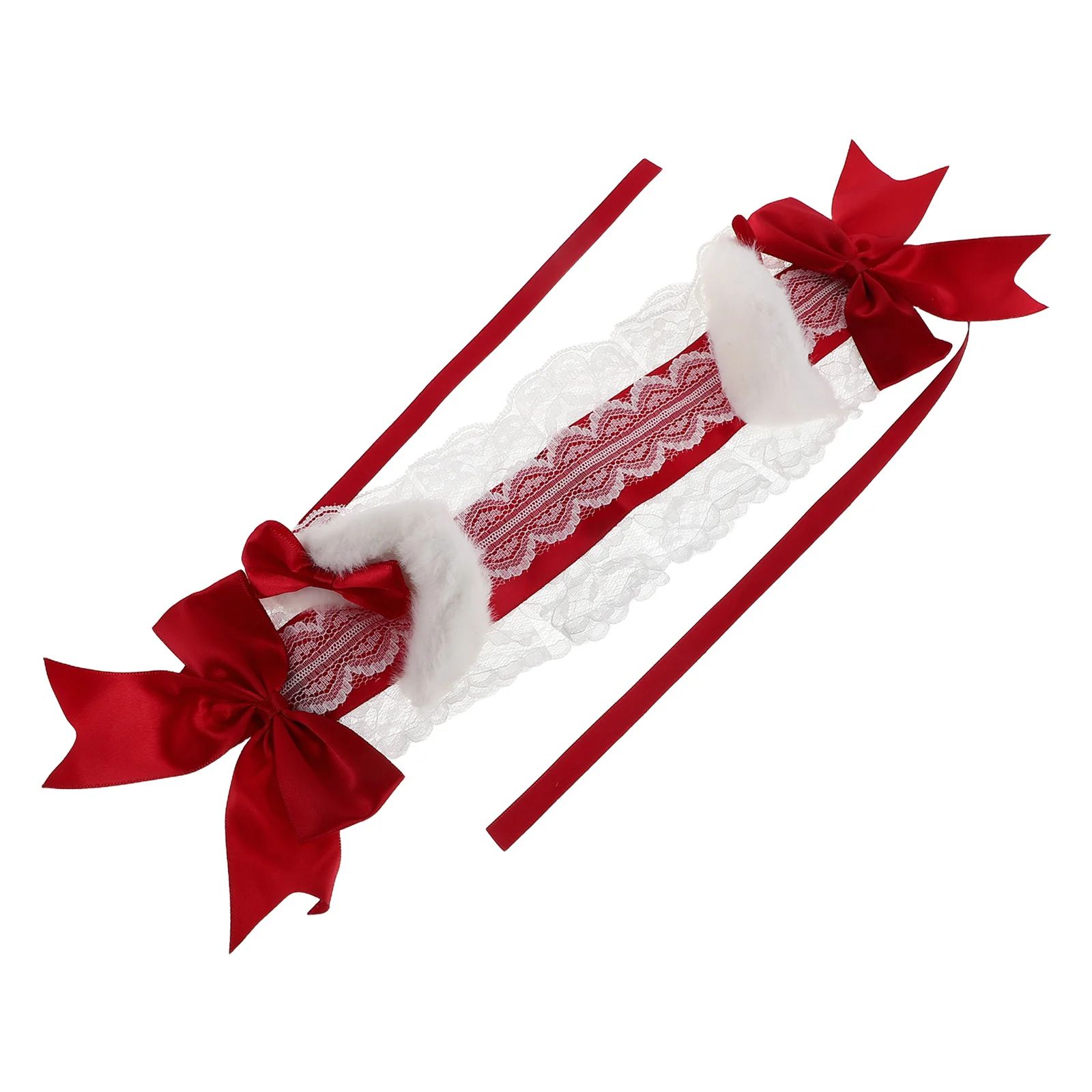 

Повязка на голову с кошачьими ушками для девочек и женщин, кружевная повязка для волос с бантом в стиле Лолиты, мягкая удобная повязка для волос для Хэллоуина, косплея, милая повязка для волос с ушками животных