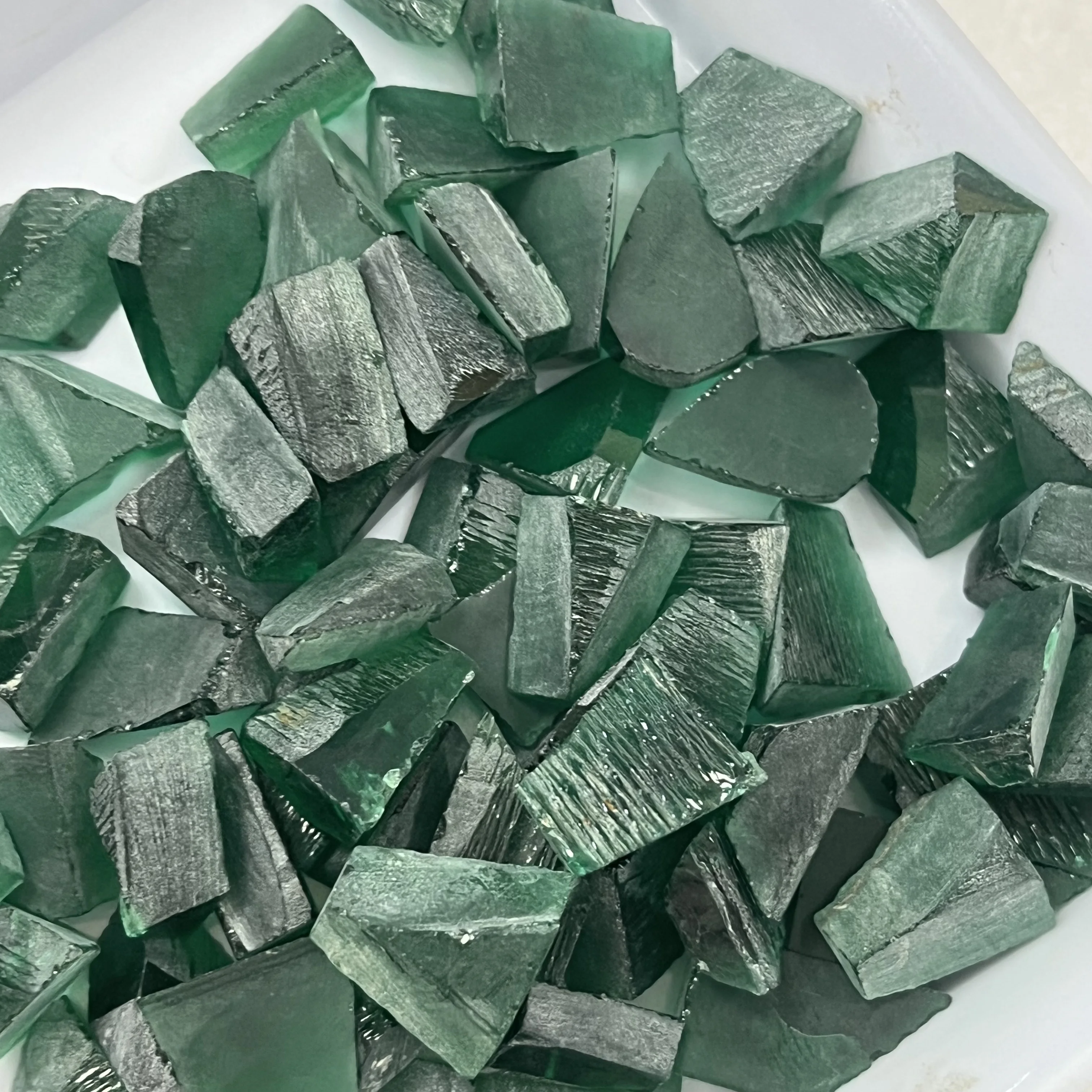 6Ct/Lot Lab Grown Hydrothermal Emerald Rough for Cuttings Gemstones