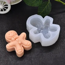 Cute Little Gingerbread Man Silicone Mold New Gingerbread Candy Cake DIY Candle Mold Holiday Gift Christmas Decoration Tool