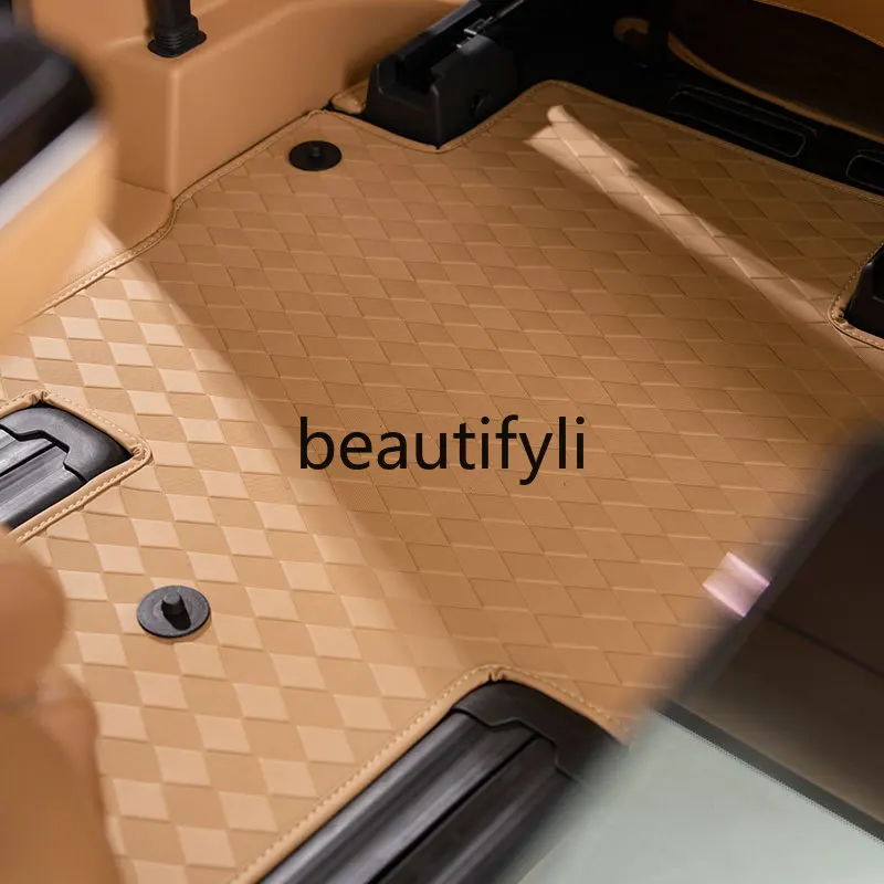 25 double-layer leather floor mats, special modified waterproof and wear-resistant interior products for cars