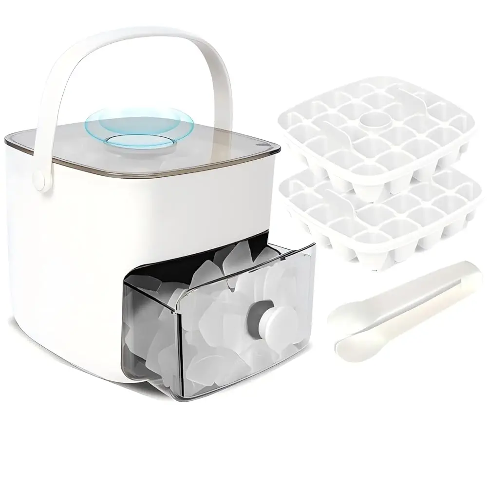 

Форма для льда с крышкой и контейнером, лоток для льда для морозильной камеры, многоразовая форма для льда для виски, коктейлей, кофе