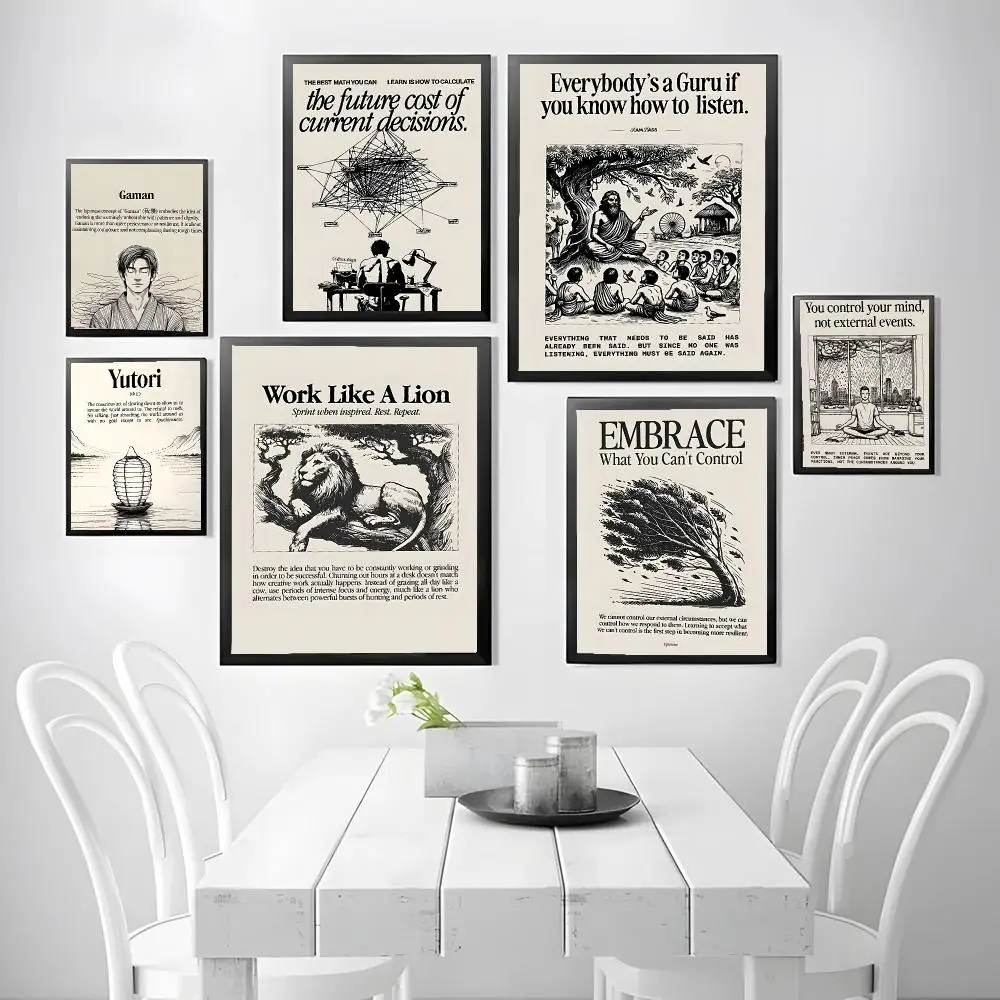 Home decor Life attitude quotes Poster Stickers, suitable for game rooms, bedrooms, corridors, home wall art decor, gifts