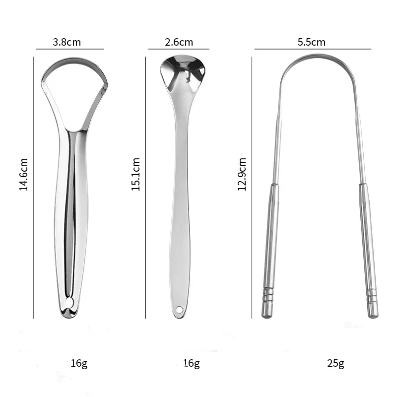 Скребок для языка из нержавеющей стали для взрослых и детей, U-образный скребок для языка открытого типа, многоразовый скребок для свежего дыхания