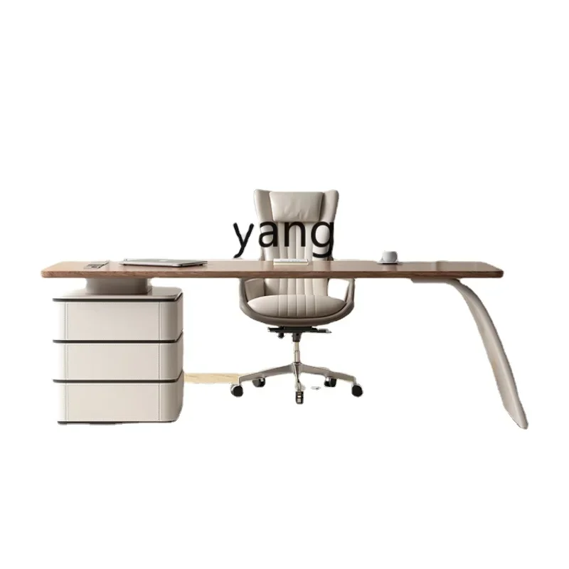 Yhl Solid Wood  Minimalist Computer Desk Light Luxury Study Desk Home  Writing