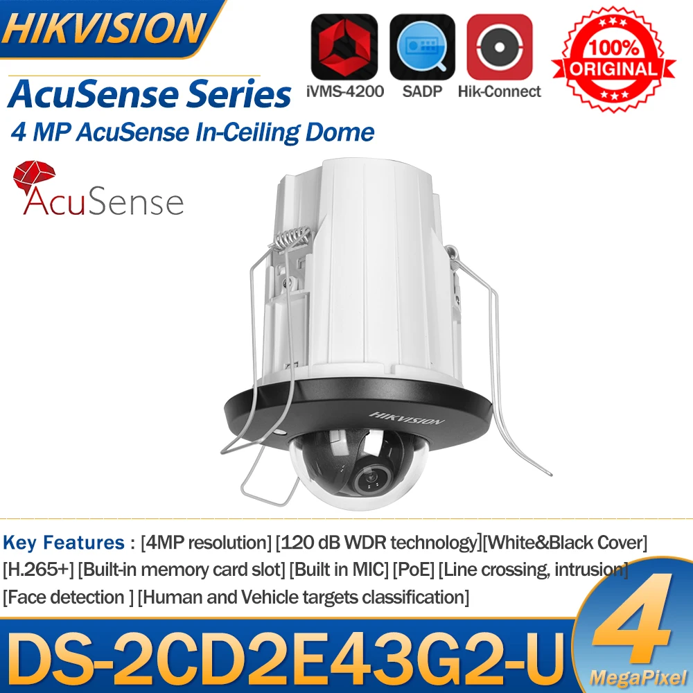 

IP-камера Hikvision, 4 МП, встроенный микрофон