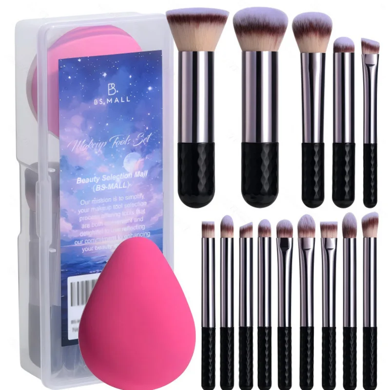 

14 Mini Makeup Brushes In Rosewood And Bronze Color, Packaged With Non-shedding And Super Soft Makeup Brushes